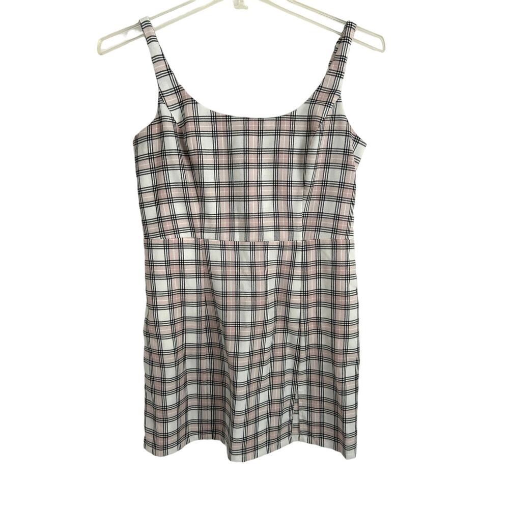 Aeropostale Plaid Scoop-Neck Notched Mini Dress Size Large